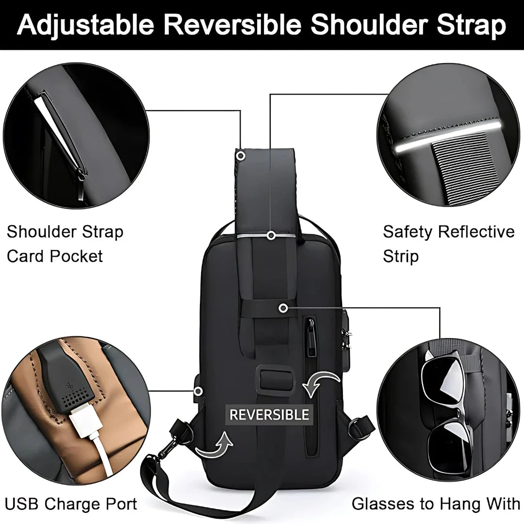 Unisex Waterproof Hard Shell Sling Bag | Anti-Theft & Travel Ready